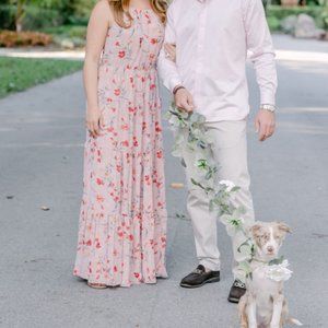 Pink Floral Halter Maxi Dress